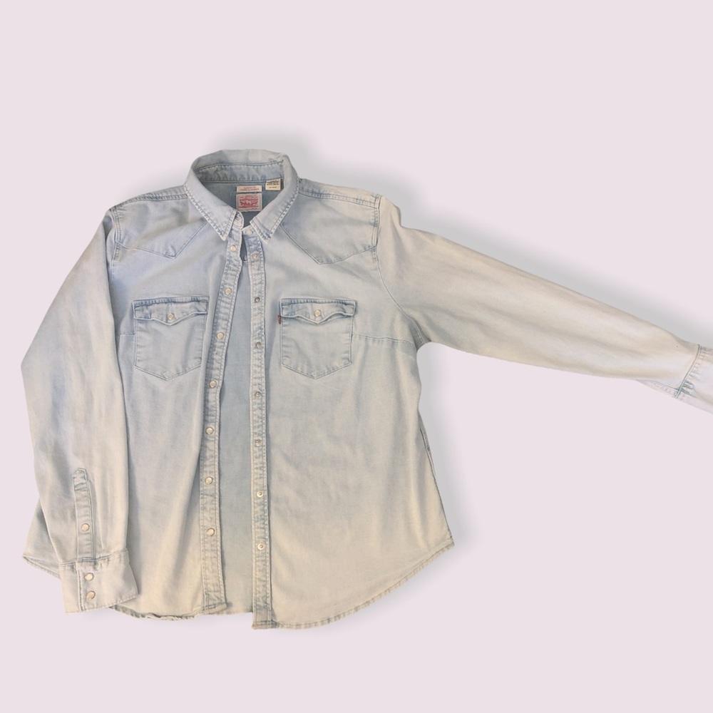 LEVI STRAUSS & CO Essential Denim Long Sleeve Button Down